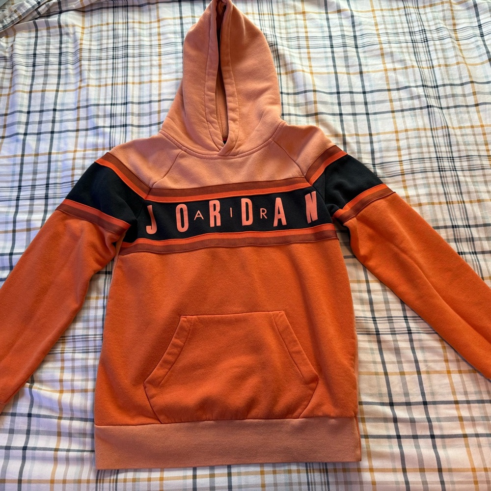 Jordan Orange and Black Kids Hoodie